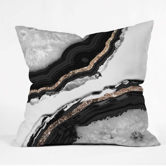 Society6 Anita Bella Jantz Agate Glitter Glam Indoor Throw Pillow | 20 x 20 - Picture 2 of 6